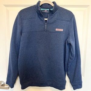 Vineyard Vines Small Pullover Navy 1/4 Zip Style 1K2173 Sweater Fleece Shep